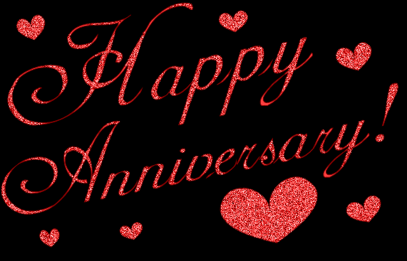 Happy Anniversary With Red Heart Image