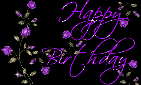 Happy Birthday Shining Purple Rose