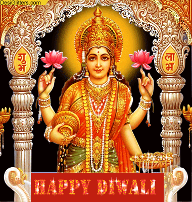 Happy Diwali Goddess Laxmi Glitter