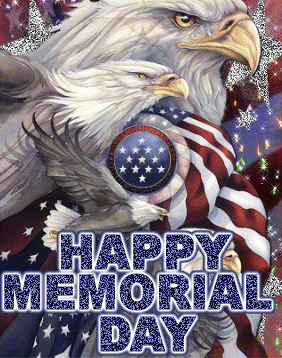 Happy Memorial Day Eagle Glitter