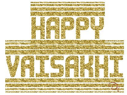 Happy Vaisakhi Golden Glitter Graphic