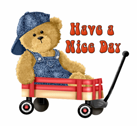 Have A Nice Day Bear Glitter Graphic