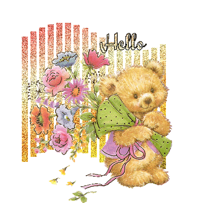 Hello Beautiful Bear Glitter Image