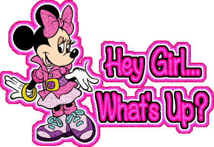 Hey Girl Whats Up Minnie Mouse Glitter