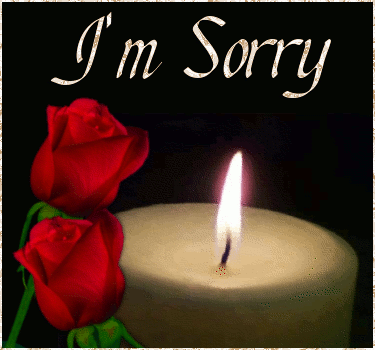 I Am Sorry With Candle And Roses