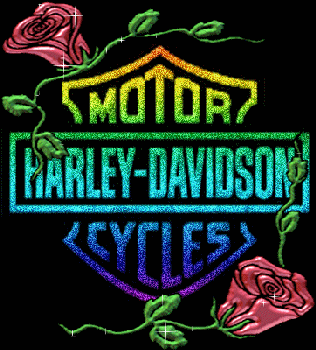 Motor Harley Davidson With Rose