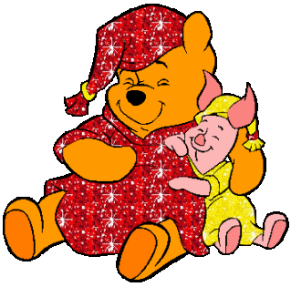 Pooh In Glittering Red Dress