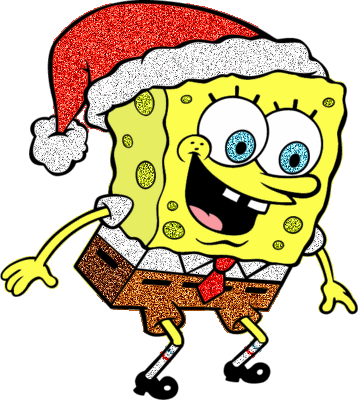 Sponge Bob Wearing  Santa Cap