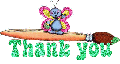 Thank You With Smiling Butterfly Glitter Image