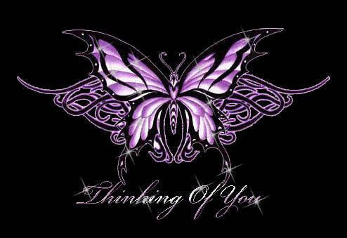 Thinking Of You Purple Butterfly Graphic