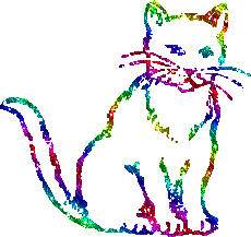 kitten Outline Rainbow Glitter