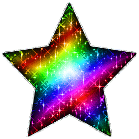 Large Rainbow Glitter Star