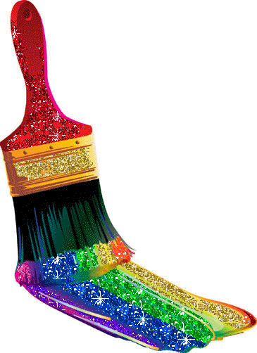 Rainbow Glitter Paint Brush