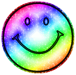 Rainbow Glitter Smiley Face