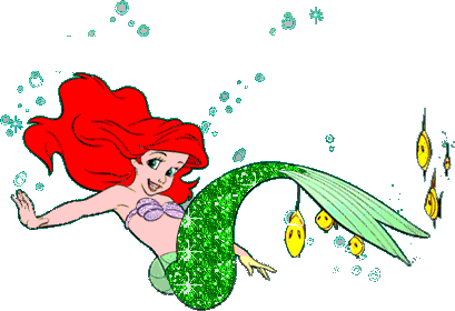 Glitter Ariel With Fishes Picture