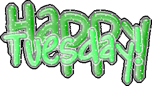 Happy Tuesday Green Glitter
