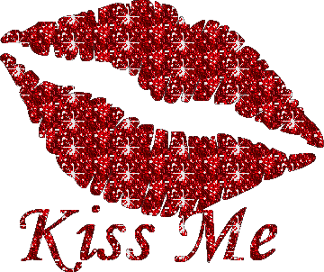 Kiss Me Red Lips Glitter