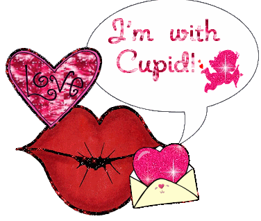Lips,Heart And Love Cupid Graphic