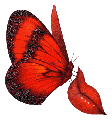 Red Butterfly And Lips Graphic