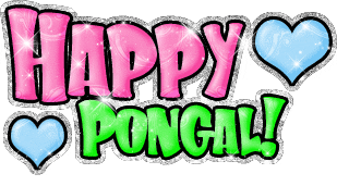 Happy Pongal Glitter Heart