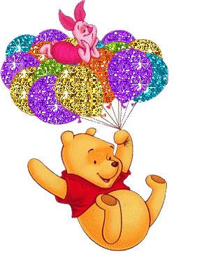 Pooh And Piglet Playing With Balloons