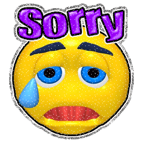 Sorry Sad Emoticon Glitter