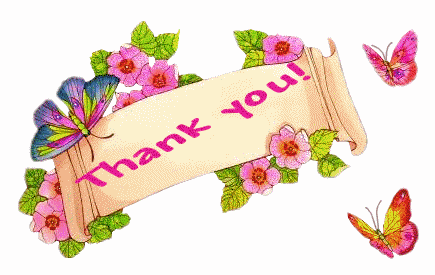 Butterflies And Flowers Thank You Graphic 