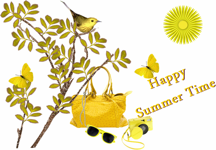 Happy Summer Time Yellow Graphic