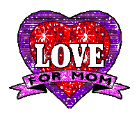 Love For Mom Glitter Heart