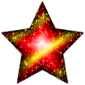 Red And Yellow Glitter Star