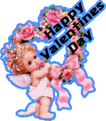 Happy Valentine's Day Blue Glitter