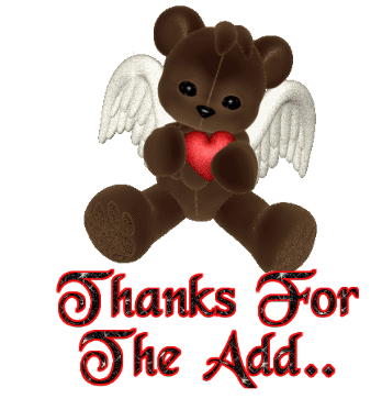 Thanks For The Add Teddy Angel Graphic